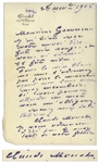 Claude Monet Autograph Letter Signed -- Monet Orders Red Wine From His Wine Merchant But Says Hes Well Stocked on White Wine